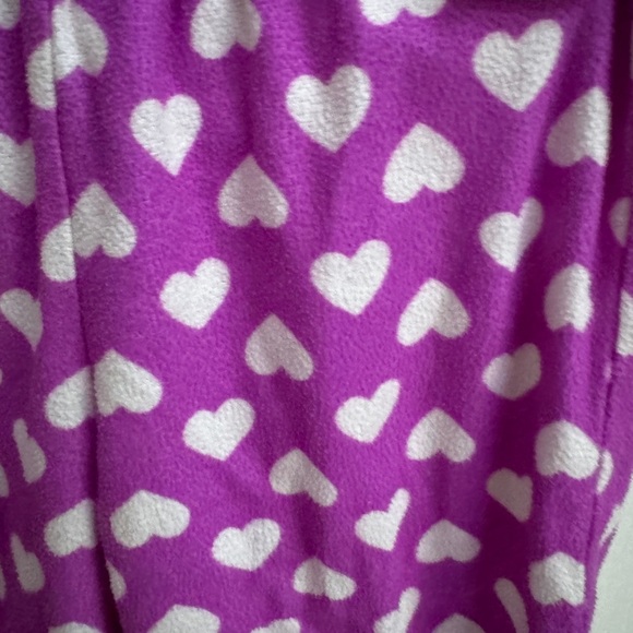 Simple Joys by Carter’s Girls 2T Purple & White Heart Fleece Pajama Pants - Picture 2 of 4